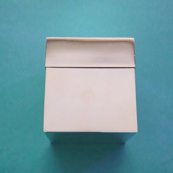 RARE Tiffany and Co.  Enamel Lid Interior Sterling Silver Square Keepsake Box - Picture 7 of 11